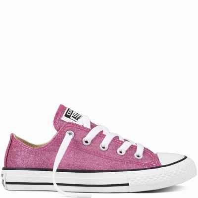 Converse Chuck Taylor All Star Glitter Low Tops Kids - Light Purpl/Beige/White Shoes (232YWEKA)